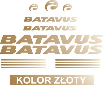 BATAVUS złote naklejki na rower miejski zestaw 123-2R