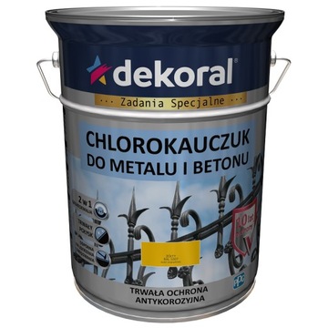 Dekoral Chlorokauczuk Farba do metalu i betonu Żółty RAL 1007 5L