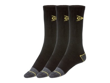 3 x Skarpetki robocze Dunlop rozm 39-42 3 szt. PORZĄDNE WZMOCNIONE CZARNE