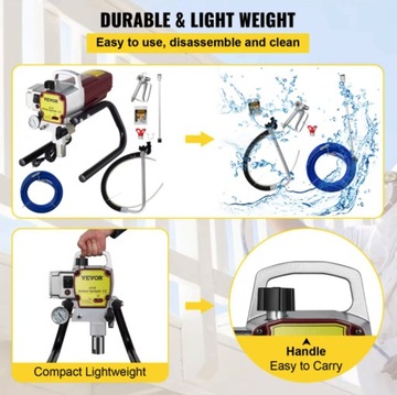 Гидродинамический окрасочный пистолет-распылитель VEVOR 2,2 л/мин 1500Вт