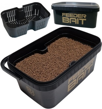 Zestaw Wiaderko 2L Pellet Zanętowy Aller Aqua 2mm 1kg Sito Drennan
