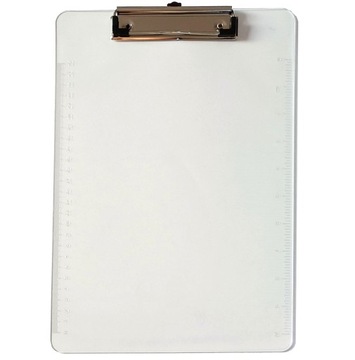 Elegancka Deska Z KLIPEM CLIPBOARD A4 PLASTIKOWA TRANSPARENTNA