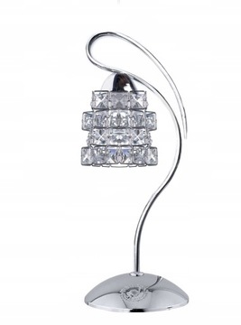 LAMPKA NOCNA STOŁOWA KRYSZTAŁOWA CHROM LED