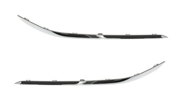 BMW 7 G11 G12 2015-2019 LIŠTA NÁRAZNÍKU PŘEDNÍHO SPODNÍ CHROM STŘÍBRNÉ KPL