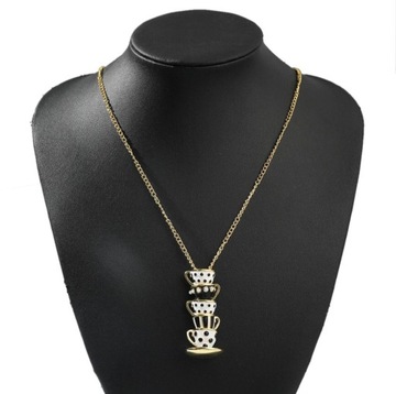 ДЛИННОЕ ЗОЛОТОЕ ОЖЕРЕЛЬЕ МОДНЫЙ БОЛЬШОЙ КУЛОН-ЧАШКА 2В1 55 см подарок