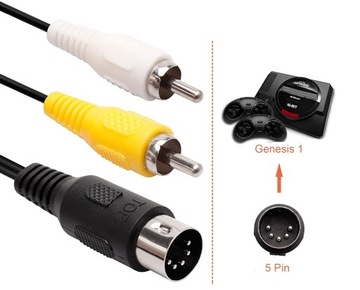АУДИО/ВИДЕОКАБЕЛЬ 2XRCA МОНО-ПОДДЮЖКА ДЛЯ SEGA GENESIS 1 180 СМ
