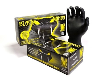 BLACK MAMBA Grube Nitrylowe Rękawice Mechanika XL