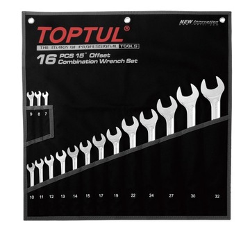 ZESTAW KLUCZE PŁASKO OCZKOWE 16 szt. 7-32 mm Hi-Performance TOPTUL GPAX1601