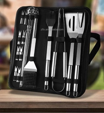 Zestaw do grilla akcesoria przybory do grillowania stal nierdzewna 20W1