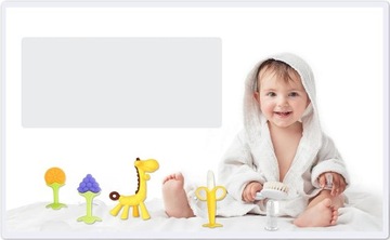 6x ПРОРЕЗЫВАТЕЛЬ «БАНАН» ТРЕНИРОВОЧНАЯ МАССАЖНАЯ ЩЕТКА СИЛИКОНОВЫЙ ПРОРЕЗЫВАТЕЛЬ в подарок