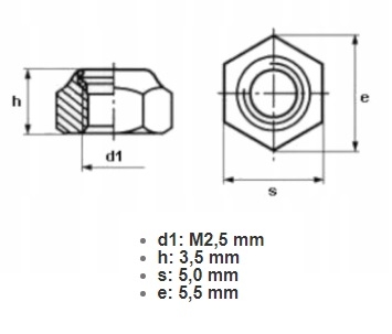 Самоконтрящаяся гайка M2,5 985 - [10 шт.]