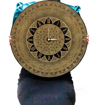 Zegar Mandala Duży Loft Bezgłośny Amulet Szczęścia