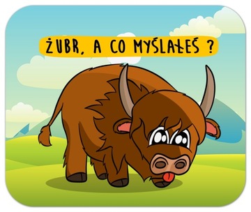 Zabawna Podkładka pod mysz zwierzęta żubr prezent