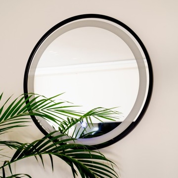 КРУГЛОЕ СВЕТОДИОДНОЕ ЗЕРКАЛО В РАМКЕ, ЧЕРНОЕ 60 70 80 CM LOFT