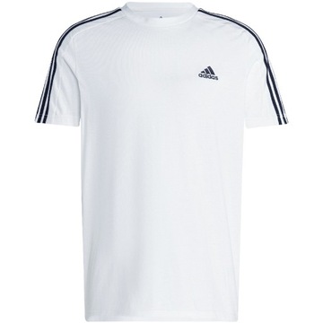 XL Koszulka męska adidas Essentials Single Jersey 3-Stripes Tee biała IC93