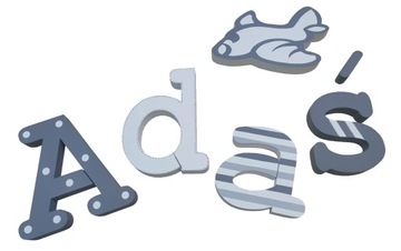 3D БУКВЫ НА СТЕНУ ИМЯ РЕБЕНКА 4 шт + 1 декор
