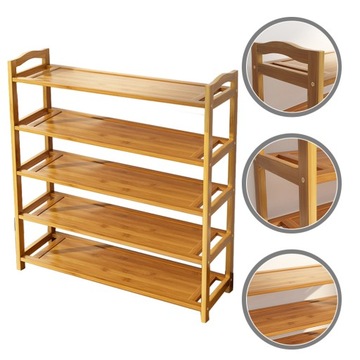 ПОЛКА ДЛЯ ОБУВИ 5-ЯРУСНЫЙ БАМБУКОВЫЙ ОРГАНАЙЗЕР ДЛЯ ОБУВИ