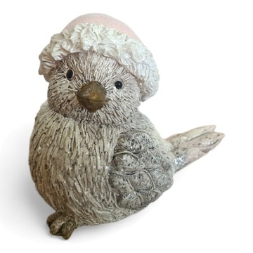 Ptak Ptaszek różowa świąteczna czapka 11 cm