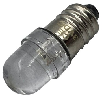 żarówka LED gwint E10 do latarki 3V biała zimna
