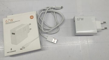 БЫСТРОЕ ЗАРЯДНОЕ УСТРОЙСТВО ДЛЯ ТЕЛЕФОНА XIAOMI USB C МОЩНЫЙ БЛОК ПИТАНИЯ 67 Вт + КАБЕЛЬ 1 М
