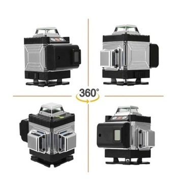 POZIOMICA LASEROWA LASER KRZYŻOWY 16 LINII SAMOPOZIOMUJĄCY 360° + 2xAKU