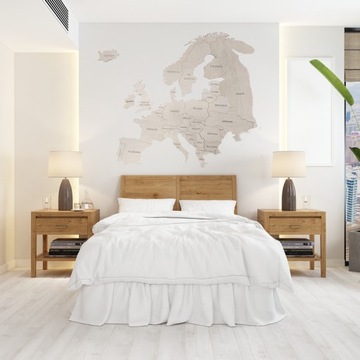 Drewniana mapa Europy - grawer nazw państw DUŻA