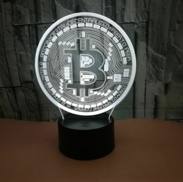 3D светодиодная биткойн-ЛАМПА 16 цветов RGB с дистанционным управлением