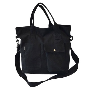 Durable Canvas Tote Bag Large Size with Pockets