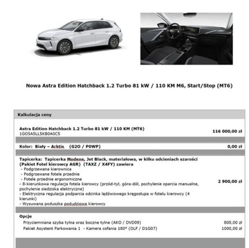 Opel 2023 Opel Astra Salon Polska bogata wersja z najoszczedniejszym silnik benzynowy, zdjęcie 10