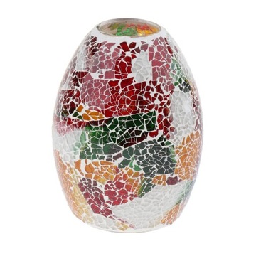 Ретро люстра мозаичный стеклянный абажур висит