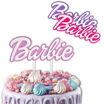 Topper na tort w stylu Barbie 3D Dekoracja tortu dla dziewczynki urodziny