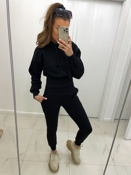 Женский спортивный костюм, брюки, толстовка, черный Tmc Moda