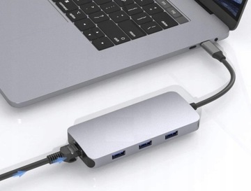 HUB 8in1 USB-C HDMI 4K SD Ethernet Гигабитный адаптер