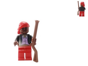 Unikat LEGO Pirates - Ciemnoskóry Pirat + strzelba (fuzja)