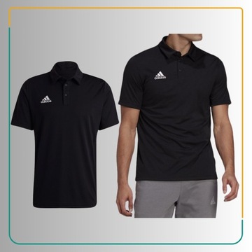 Koszulka Męska Polo Adidas Sportowa Czarna Entrada 22 r. M