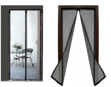 SIATKA MOSKITIERA MAGNETYCZNA NA DRZWI 100x210 CZARNA OWADY MUCHY KOMARY