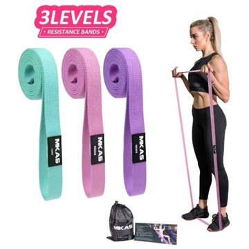 MKAS Fitness Long Resistance Bands Workout Fabric