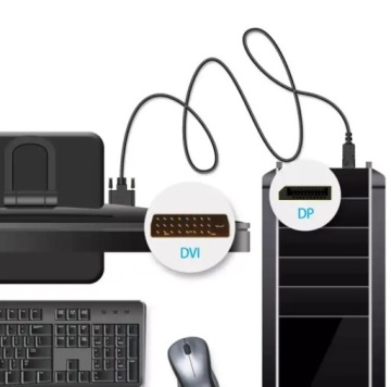 2X DisplayPort DP DVI HD кабель 1,8 м