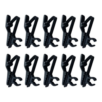 Глянцевый черный металлический держатель для микрофона с отворотом и откидной крышкой, 20 шт.