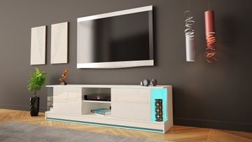 ШКАФ ДЛЯ ТЕЛЕВИЗОРА EFECTO 1 185см МАТОВЫЙ БЕЛЫЙ ГЛЯНЕЦ + LED