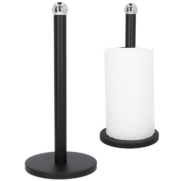Держатель для бумажных полотенец черный, стальной.