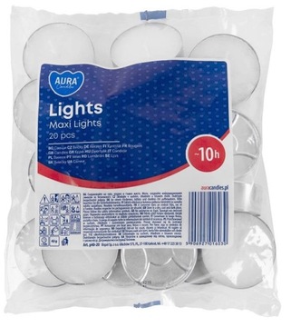 Podgrzewacze świeczki TEALIGHT BISPOL 10h 20 szt.