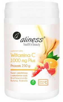 Witamina C 1000 mg Buforowana PLUS x 250g proszek Odporność Zmęczenie