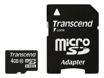 TRANSCEND TS4GUSDHC10 Карта памяти Transcend Micro SDHC 4 ГБ, класс 10