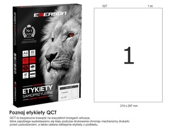 Etykiety samoprzylepne A4 100ark EMERSON 210x297