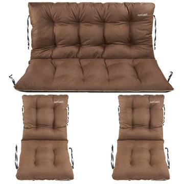 Poduszka na ławkę 140x60x50 rattan 2+1 brązowy len