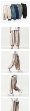 2022 Summer Men Wide Crotch Harem Pants Male Cropp