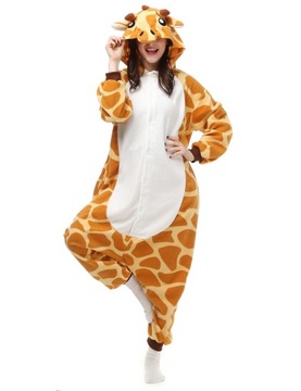 Żyrafą zwierzęciem body piżama dla dorosłych kobiet z długim rękawem z kap
