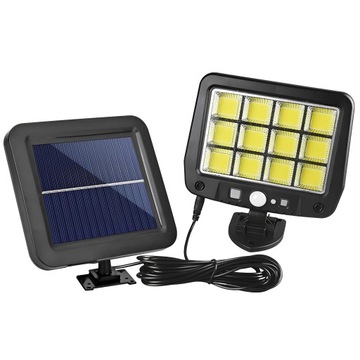 Галогенная светодиодная солнечная лампа с кабелем датчика движения и сумерек длиной 5 м