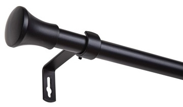 Karnisz pojedynczy 19 mm Sollo 240 cm czarny mat